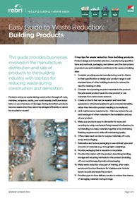 REBRI Easy Guide to Waste Reduction: Building Products (PDF)