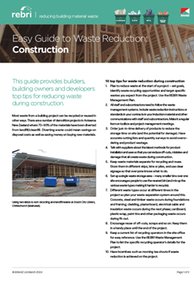 REBRI Easy Guide to Waste Reduction: Construction (PDF)