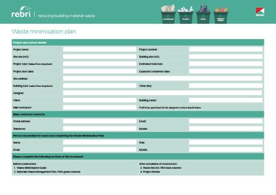 REBRI Waste minimisation plan (PDF)