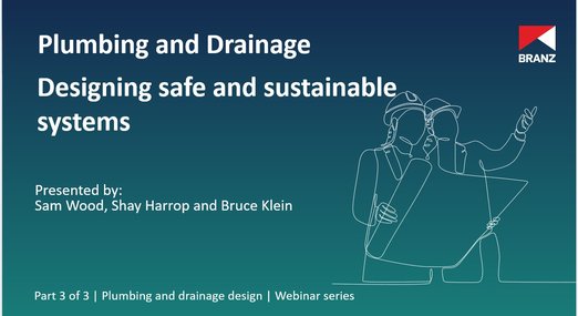 Webinar: Plumbing & Drainage Design - Water supply and stormwater systems